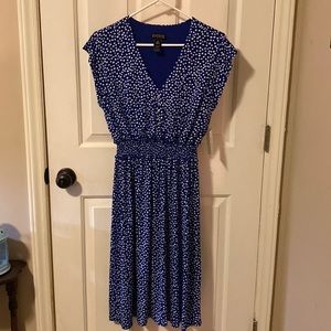 Blue and White Polka Dot Dress